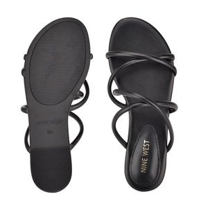 BRAND NEW NINE WEST BEVA BLACK SANDALS